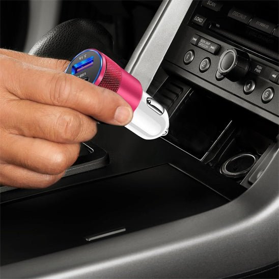 chargeur usb c duel charge rouge