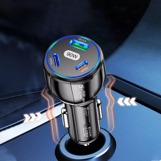 chargeur usb c stabilization rapide noir allume cigare