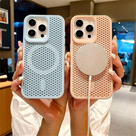 coque iphone 13 honeycomb shield bleu rose