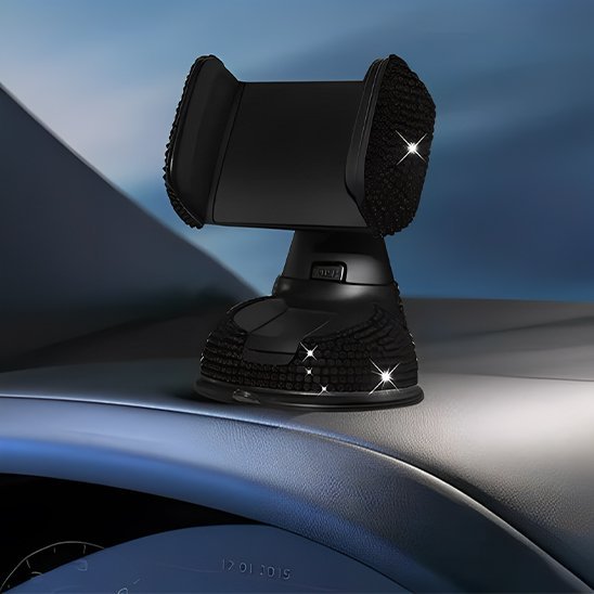 support telephone voiture cristal 360 noir