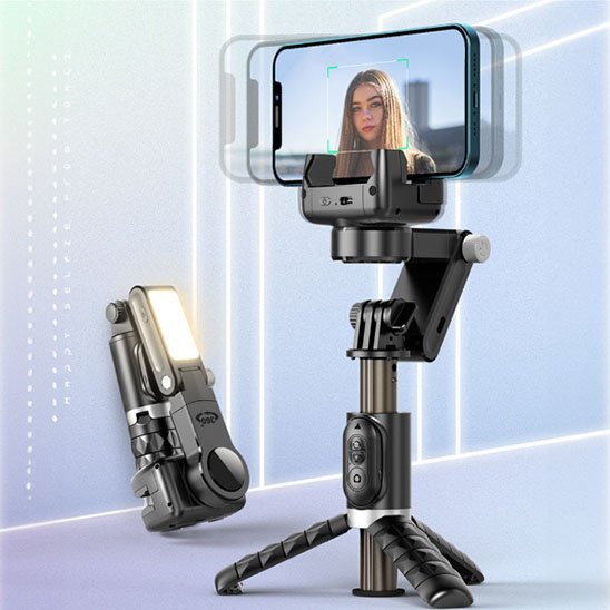 trépied téléphone Pro-Stable extensible bureau noir pivot lumière