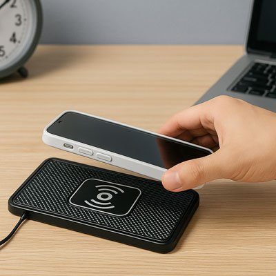 chargeur induction Ultrarapide bureau compact noir