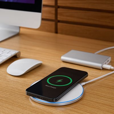 chargeur induction Ultra Rapide sans fils compact blanc