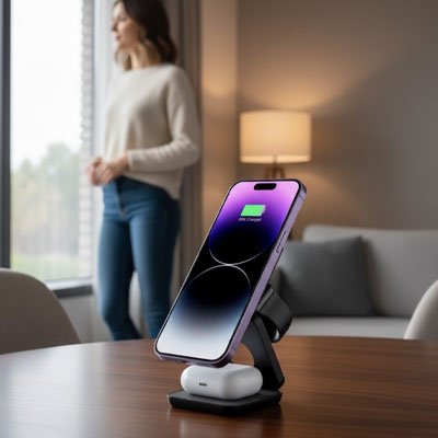 chargeur sans fil Ultra Rapide noir