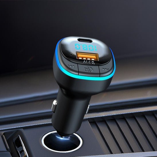 chargeur usb c bluetooth voiture noir allume cigare
