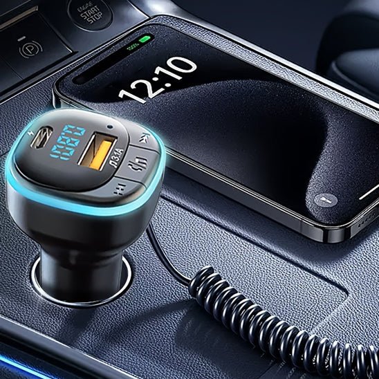 chargeur usb c bluetooth voiture noir