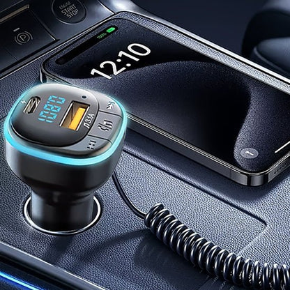 chargeur usb c bluetooth voiture noir