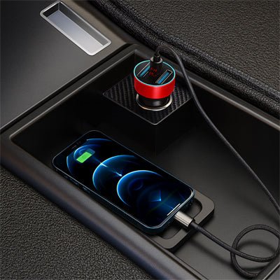 chargeur usb c duelusb rouge rapide discret