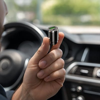 chargeur usb c pullring allume cigare noir discret charge rapide