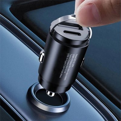 chargeur usb c pullring allume cigare noir