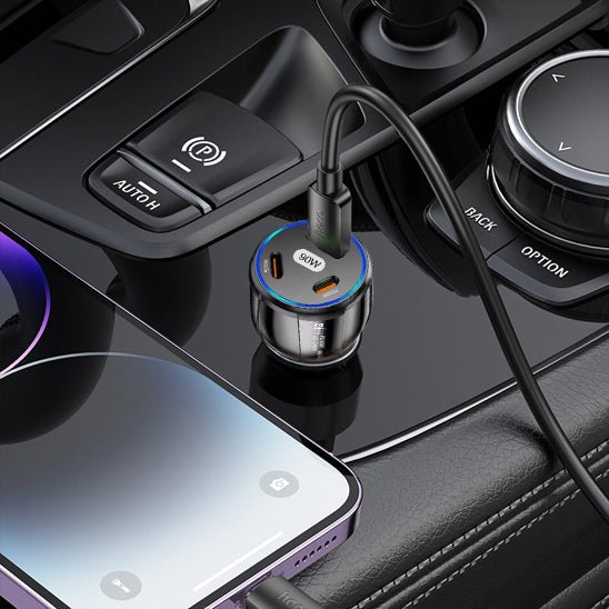 chargeur usb c stabilization noir rapide allume cigare trois charge