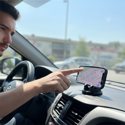 support telephone voiture securDrive noir