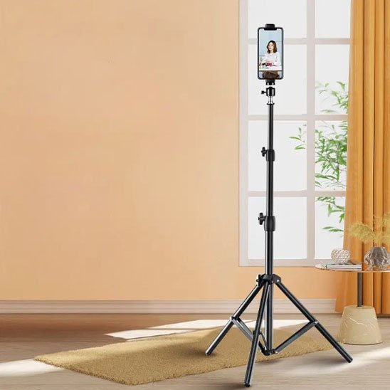 trépied téléphone Ajustable Pro anneau lumineux noir multiple hauteur position