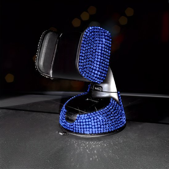 support telephone voiture cristal 360 bleu