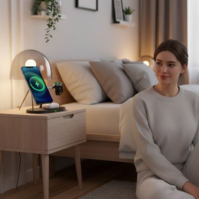 station de charge PowerLife noir bureau multicharge