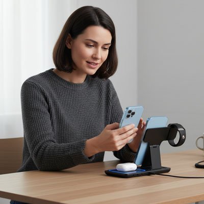 station de charge 3 en 1 MultiConnect bureau versatile multicharge