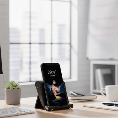 support telephone Ergonomic Bureau noir