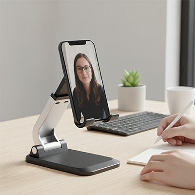 support telephone Ergonomic noir verticale