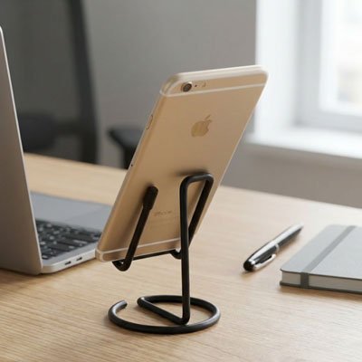 support telephone ergonomix noir