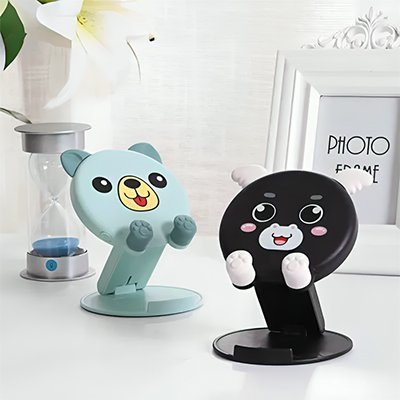 support telephone UltraView360 animal noir bleu