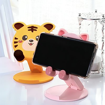 support telephone UltraView360 animal jaune rose
