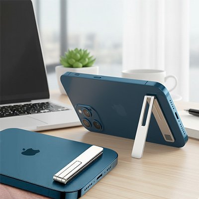 support telephone Ajustable bureau argent