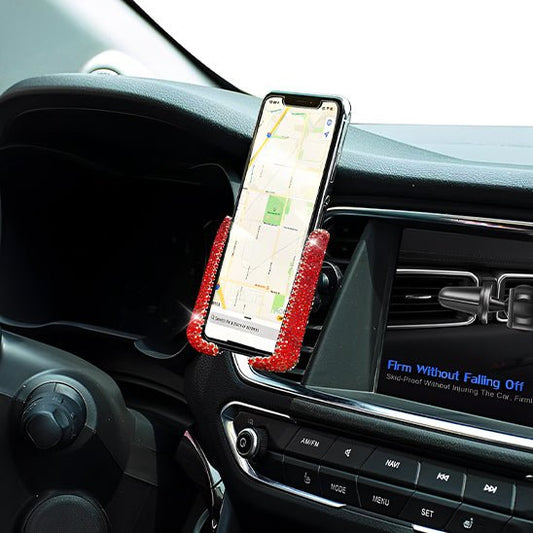 support telephone voiture elegance macheoires inferieurs fermes bling cristaux couleurs variees