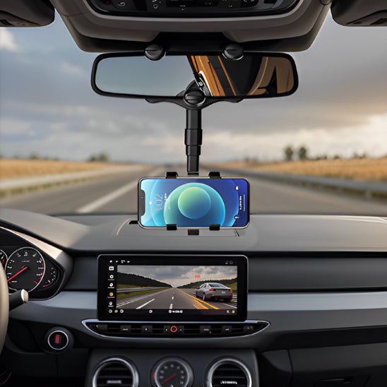 support telephone voiture retroviseur telescopique