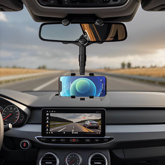 support telephone voiture retroviseur telescopique